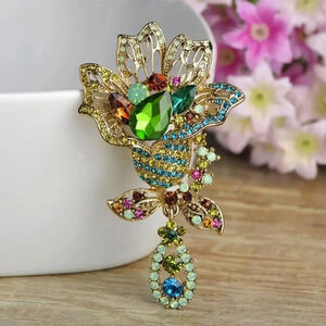 VQ Crystals Flower Brooch